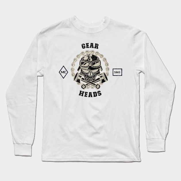 Gear Heads Biker Club Long Sleeve T-Shirt by Tip Top Tee's